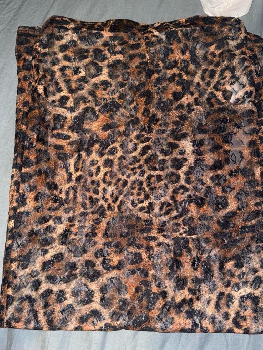 Sheer leopard print maxi skirt